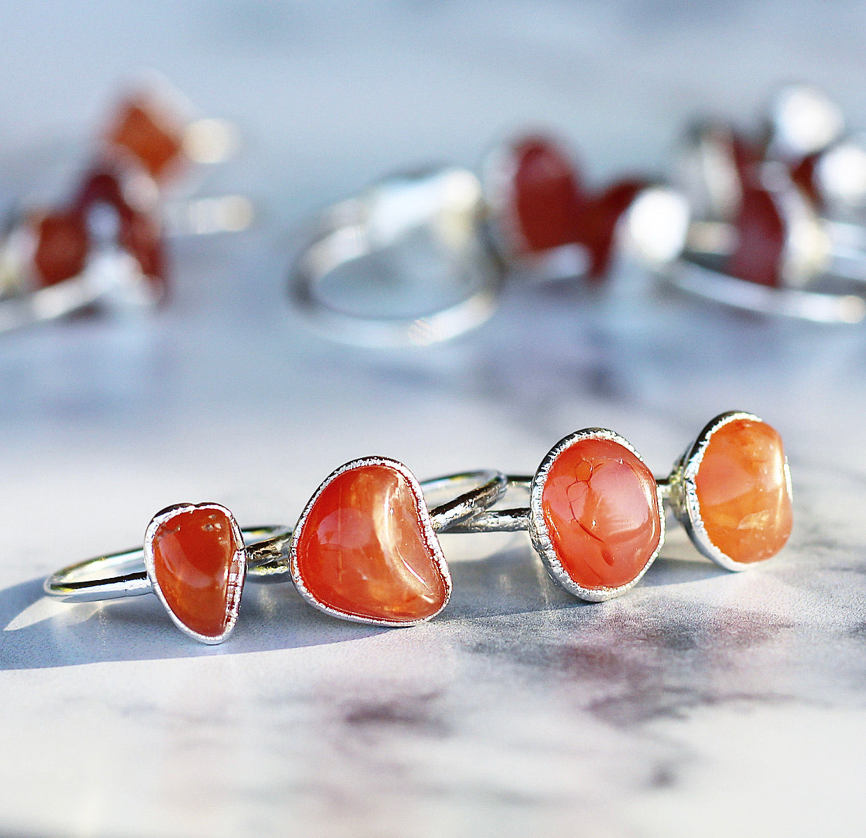 High quality Carnelian sterling silver ring