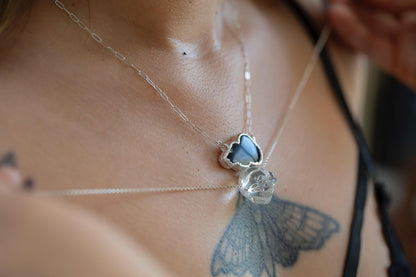 Crystal Skull Necklace, Skull Pendant, Skull Jewelry, Skeleton Necklace, Carved Skull Jewelry, Crystal Face Necklace, Crystal Witch Necklace
