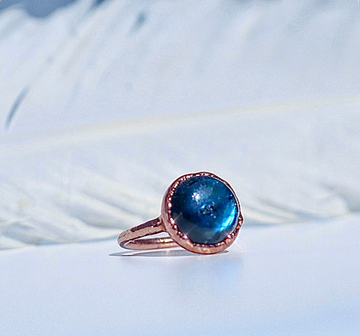 Labradorite Circle Ring in Copper