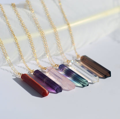 Pick Your Crystal- Pendant Necklace on 14k Gold Filled or Sterling Silver Chain