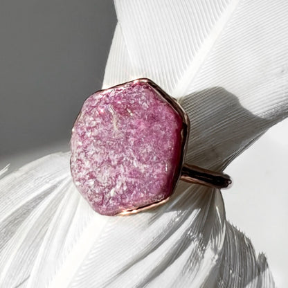 Raw Mozambique Ruby Ring in Copper