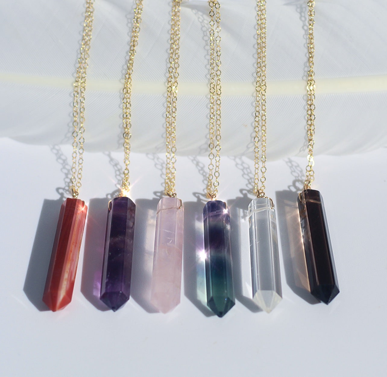 Pick Your Crystal- Pendant Necklace on 14k Gold Filled or Sterling Silver Chain