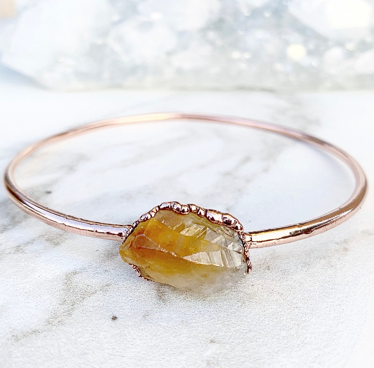 Gemstone Nugget Bangle Bracelet