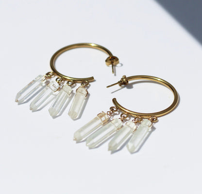 Pick Your Crystal- Charming Chime Hoops