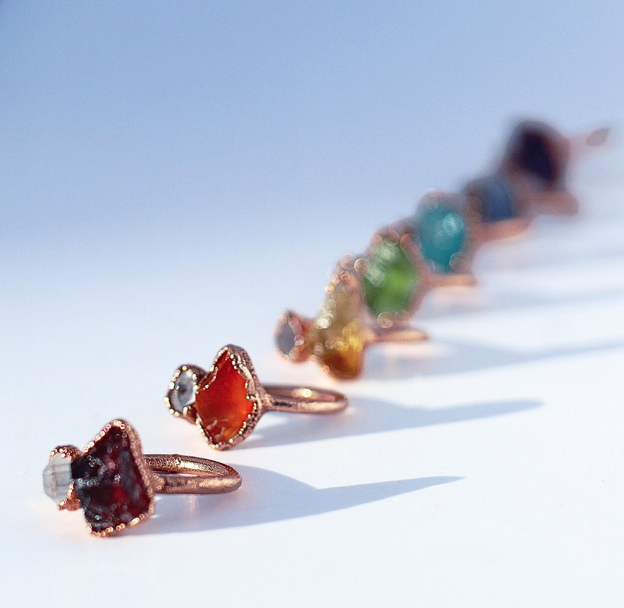 Sacral Chakra Carnelian Ring, Sacral Chakra Jewelry, Orange Stone Ring, Meditation Ring, Carnelian and Herkimer Diamond Ring, Reiki Healing