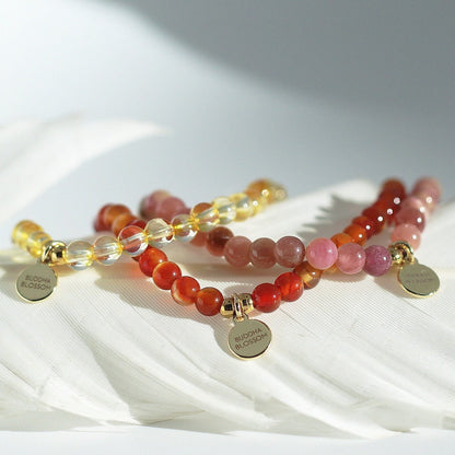 Dainty Customizable Gemstone and Crystal Quartz Stretchy Bracelet