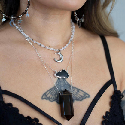 Large Smoky Quartz Necklace, Big Crystal Point Pendant, Raw Smoky Quartz Pendant, Crystal Necklace for Protection, Smoky Quartz Crysta