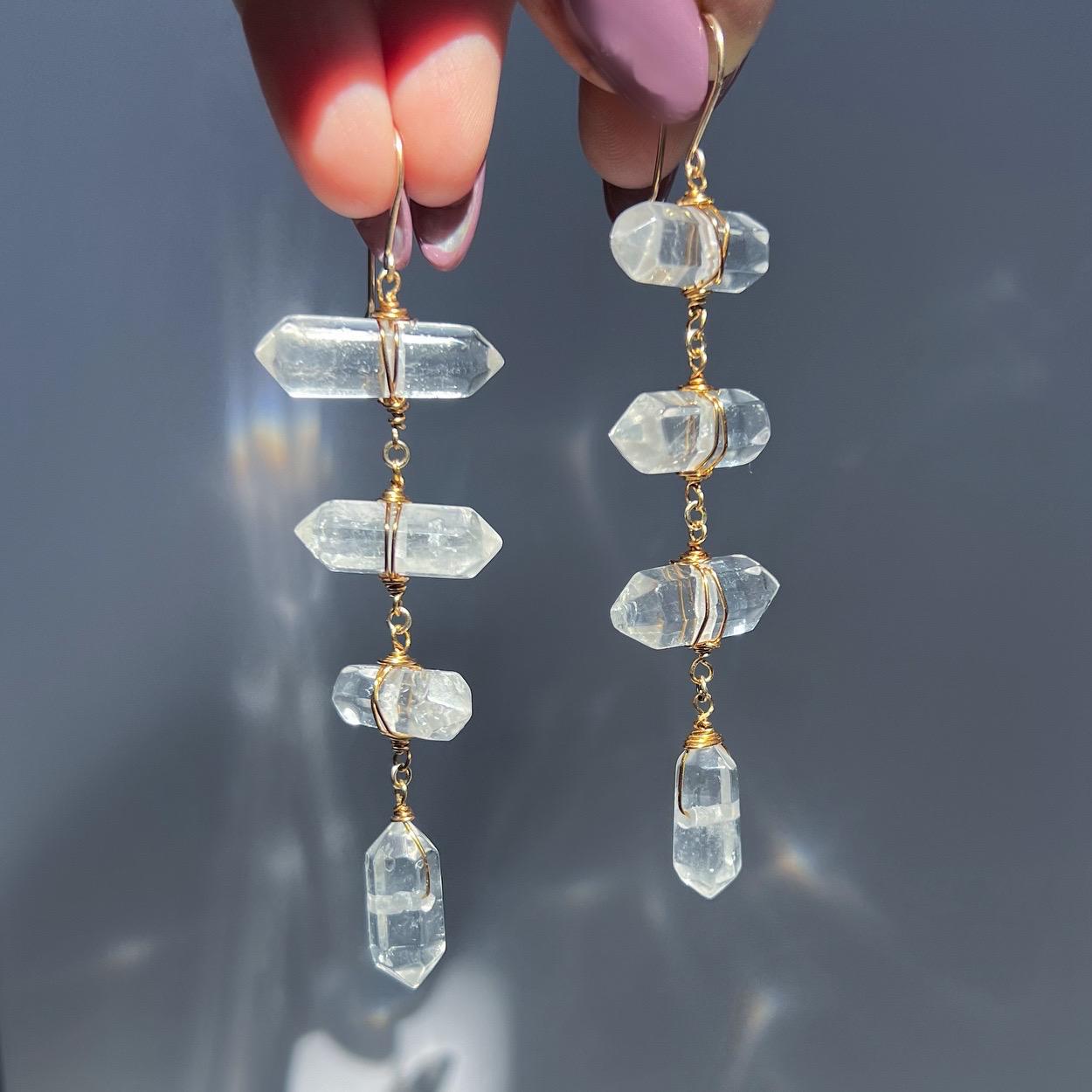 Smokey Quartz Statement Earrings, Witchy Crystal Earrings, Smoky Quartz Dangle Earrings, Big Crystal Earrings, Crystal Point Earrings