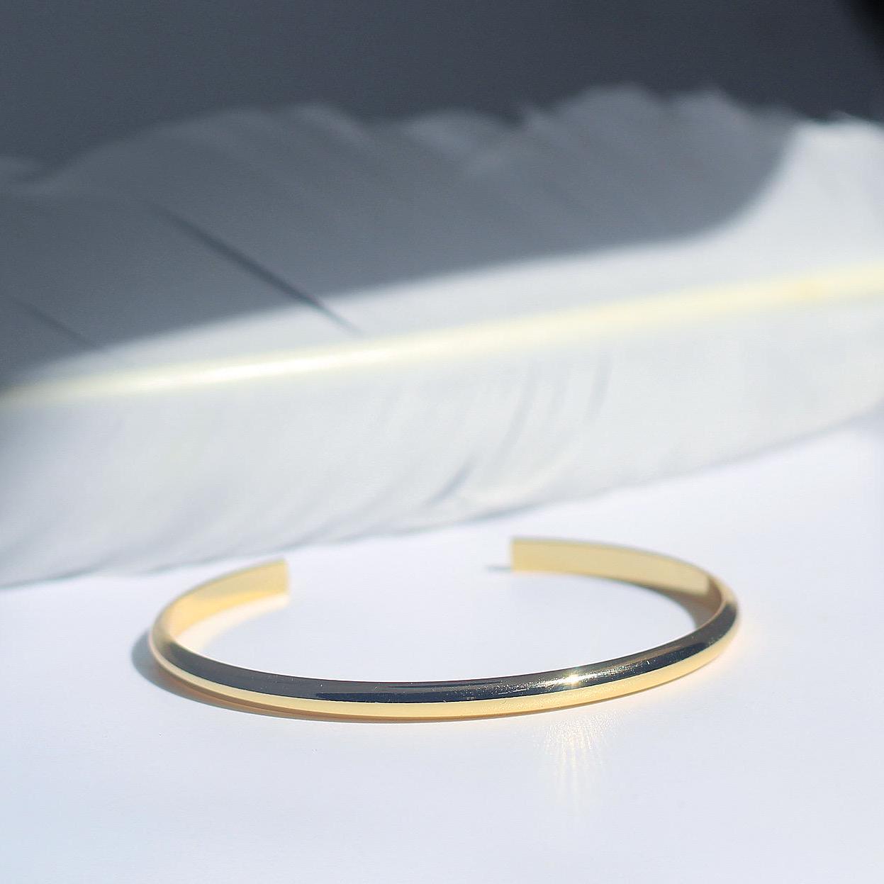 Delicate Gold Cuff Bracelet, Never Fade Gold Bracelet, Non Tarnish Gold Bracelet, Dainty Gold Bangle, Gold Layer Bracelet, Plain Gold Cuff