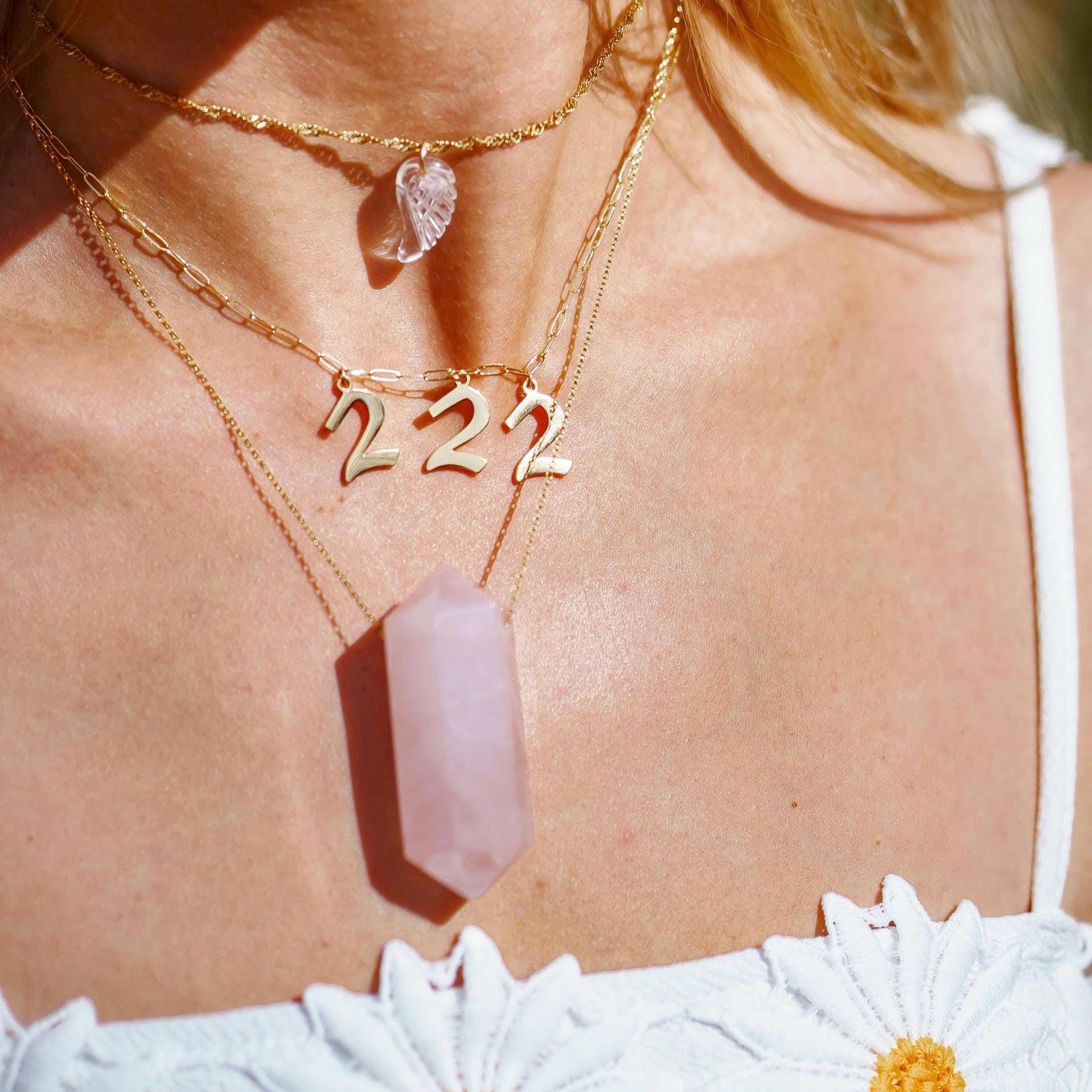Big Rose Quartz Necklace, Double Terminated Rose Quartz Pendant, Big Rose Quartz Necklace, Love Stone Necklace, Rose Quartz Point Pendant