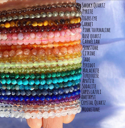 Adjustable Healing Gemstone Bracelet, Gemstone Bead and Herkimer Diamond Bracelet, Customizable Beaded Bracelet, Healing Gemstone Bracelet