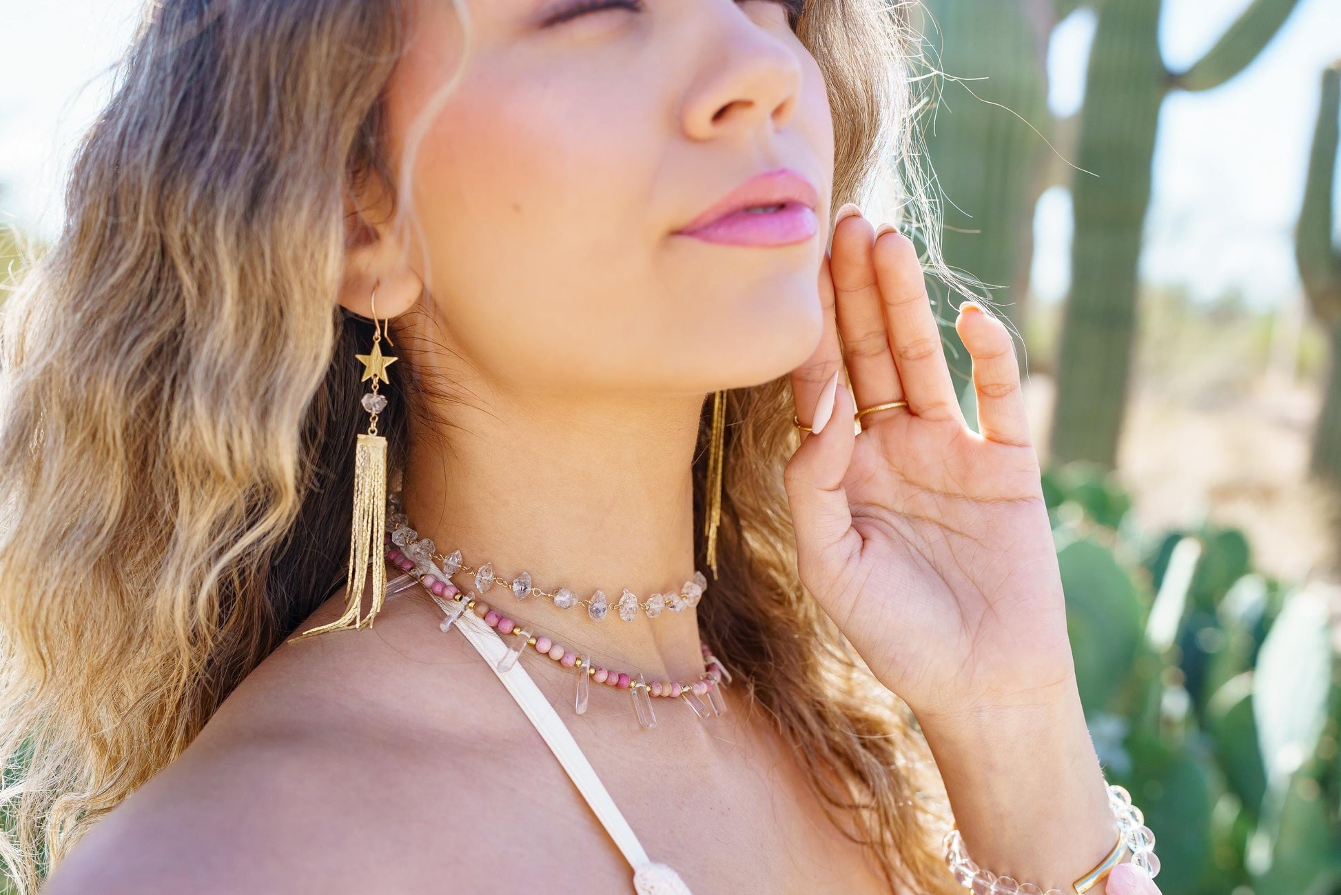 Herkimer Diamond Choker Necklace, Boho Diamond Necklace, Wire Wrapped Stone Choker, Rosary Style Choker, Raw Diamond Choker Necklace