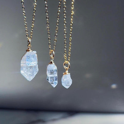 Herkimer Diamond Pendant - Choose Size & Metal: 14K Gold Filled, Silver, or 14k Rose Gold Filled