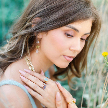 Star Statement Earrings- Long Dangle Style with Stars & Herkimer Diamonds | 14k Gold Filled or Sterling Silver Skin Safe Ear Wires