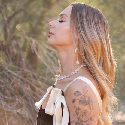 Chunky Herkimer Diamond Choker with Gold & Silver Bead Accents