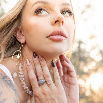 Chunky Herkimer Diamond Choker with Gold & Silver Bead Accents