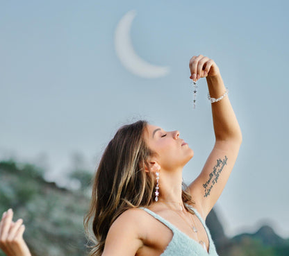 Star Statement Earrings- Long Dangle Style with Stars & Herkimer Diamonds | 14k Gold Filled or Sterling Silver Skin Safe Ear Wires