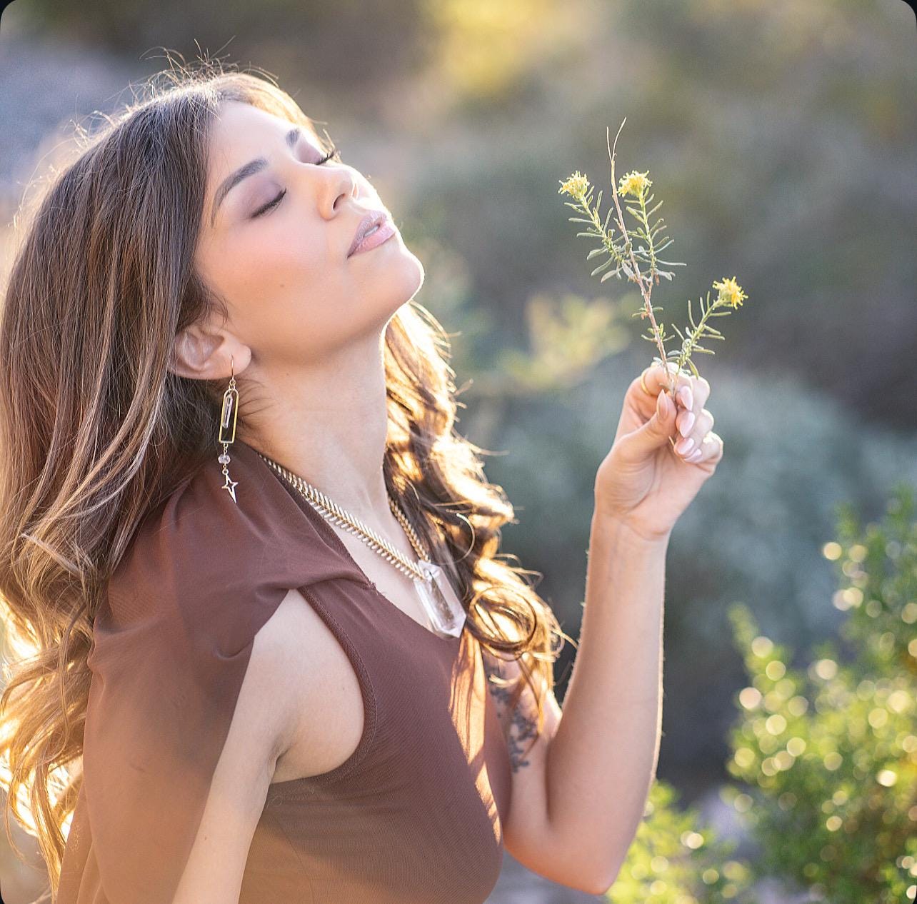 Arch-Shaped Dangle Earrings with Raw Crystal Point & Star Charm - 14k Gold Filled or Sterling Silver Skin Safe Ear Wires