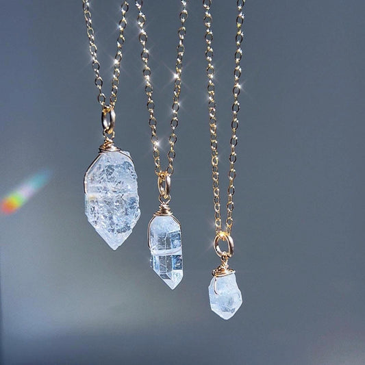 Herkimer Diamond Pendant - Choose Size & Metal: 14K Gold Filled, Silver, or 14k Rose Gold Filled