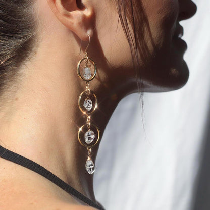 Herkimer Diamond Dangle Earrings – Crystal Suncatcher Earrings in Gold or Silver, 14k Gold Filled or Sterling Silver Skin Safe Earring Hook