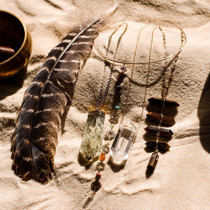 Chakra Lariat Choker, Hippie Necklace for Her, Cool Boho Necklace, Multistone Long Necklace, Chakra Statement Necklace