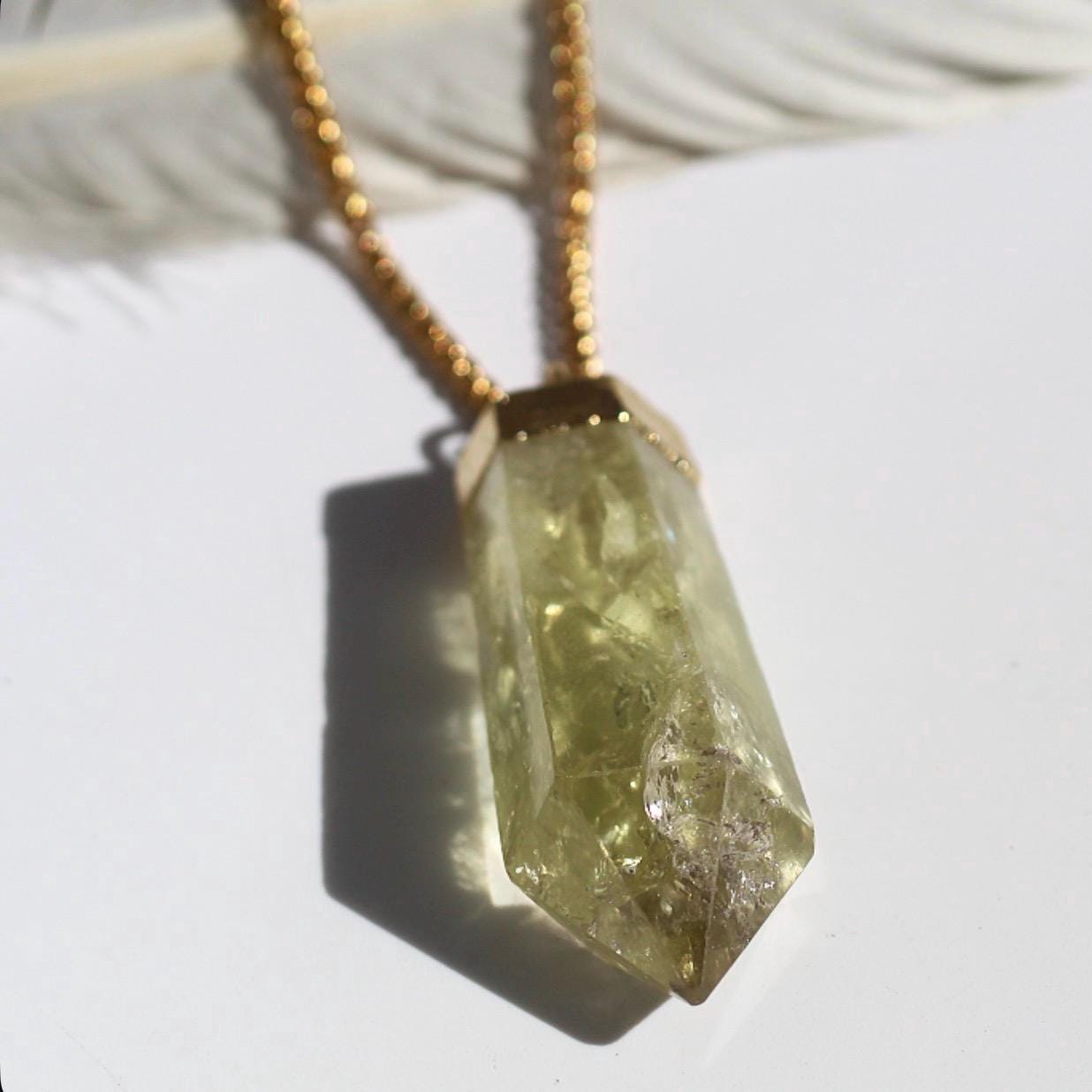 Extra Large Citrine Point Necklace, Huge Citrine Pendant, Citrine Statement Necklace
