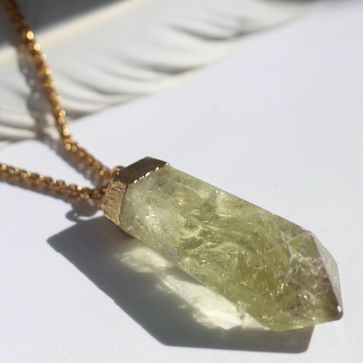 Extra Large Citrine Point Necklace, Huge Citrine Pendant, Citrine Statement Necklace