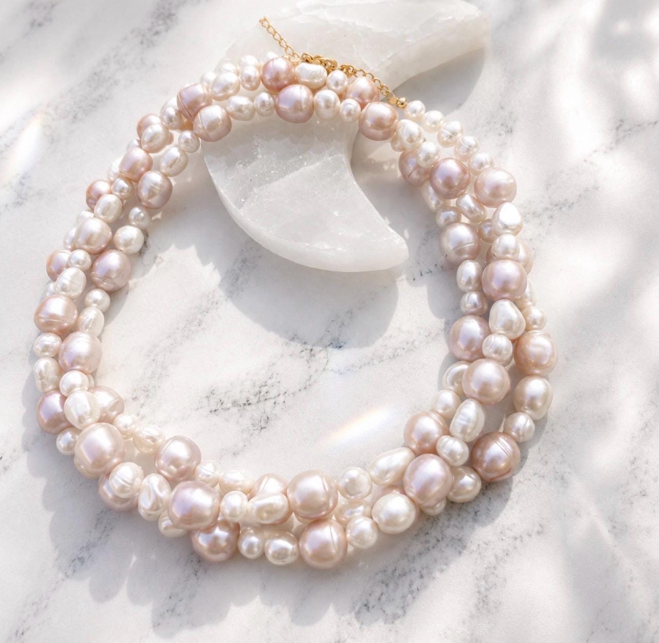 Pearl Wrap Choker, Triple Wrap Statement Choker, Convertible Wrap Pearl Necklace, Multi Wrap Freshwater Pearl Layering Necklace