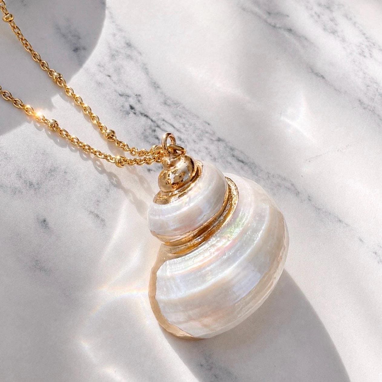 Conch Spiral Shell Necklace, Natural Shell Choker, Mermaid Necklace, Seashell Pendant Necklace, Boho Bride Necklace, Beach Wedding Jewelry