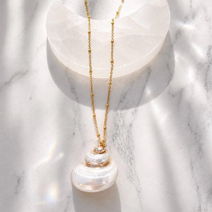 Conch Spiral Shell Necklace, Natural Shell Choker, Mermaid Necklace, Seashell Pendant Necklace, Boho Bride Necklace, Beach Wedding Jewelry