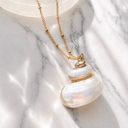 Conch Spiral Shell Necklace, Natural Shell Choker, Mermaid Necklace, Seashell Pendant Necklace, Boho Bride Necklace, Beach Wedding Jewelry
