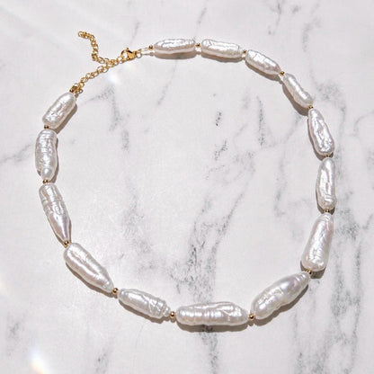 Large Biwa Pearl Choker, Stick Pearl Necklace, Freshwater Pearl Jewelry, Genuine Pearls, Pearl Layering Choker, Wedding Jewelry, Real Pearls