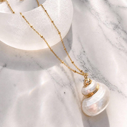 Conch Spiral Shell Necklace, Natural Shell Choker, Mermaid Necklace, Seashell Pendant Necklace, Boho Bride Necklace, Beach Wedding Jewelry