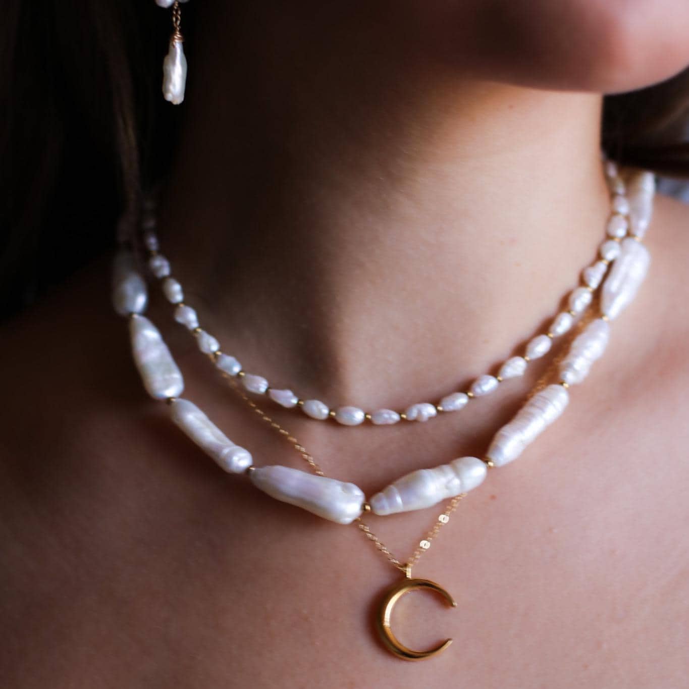 Large Biwa Pearl Choker, Stick Pearl Necklace, Freshwater Pearl Jewelry, Genuine Pearls, Pearl Layering Choker, Wedding Jewelry, Real Pearls