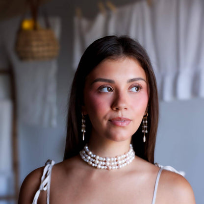 Pearl Wrap Choker, Triple Wrap Statement Choker, Convertible Wrap Pearl Necklace, Multi Wrap Freshwater Pearl Layering Necklace