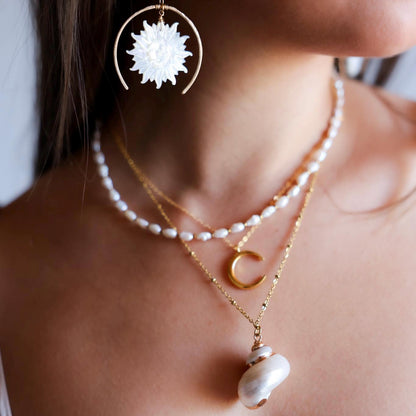 Conch Spiral Shell Necklace, Natural Shell Choker, Mermaid Necklace, Seashell Pendant Necklace, Boho Bride Necklace, Beach Wedding Jewelry