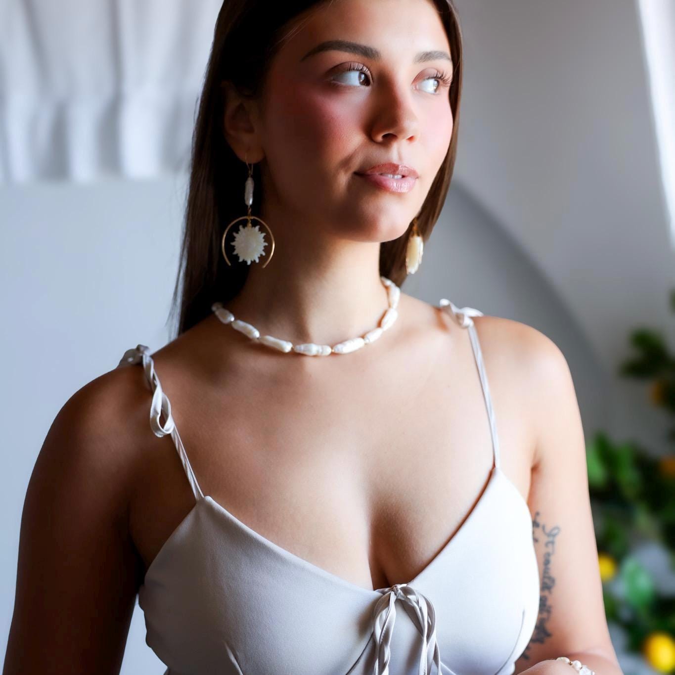 Large Biwa Pearl Choker, Stick Pearl Necklace, Freshwater Pearl Jewelry, Genuine Pearls, Pearl Layering Choker, Wedding Jewelry, Real Pearls