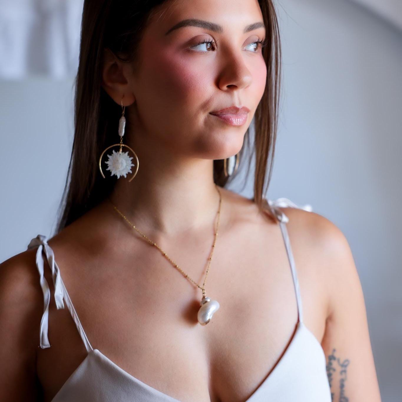 Conch Spiral Shell Necklace, Natural Shell Choker, Mermaid Necklace, Seashell Pendant Necklace, Boho Bride Necklace, Beach Wedding Jewelry