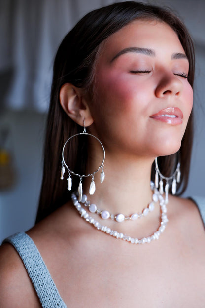 Pearl and Crystal Confetti Choker, Unique Pearl Necklace, Boho Pearl Choker, Layer Choker, Wedding Choker Necklace