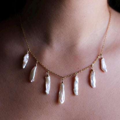 Biwa Pearl Starion Necklace