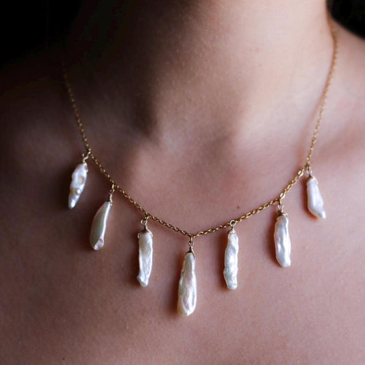Biwa Pearl Starion Necklace