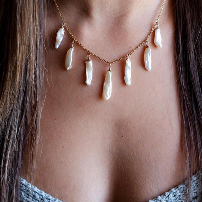 Biwa Pearl Starion Necklace