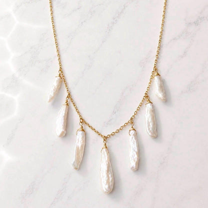 Biwa Pearl Starion Necklace