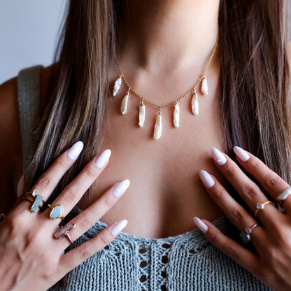 Biwa Pearl Starion Necklace