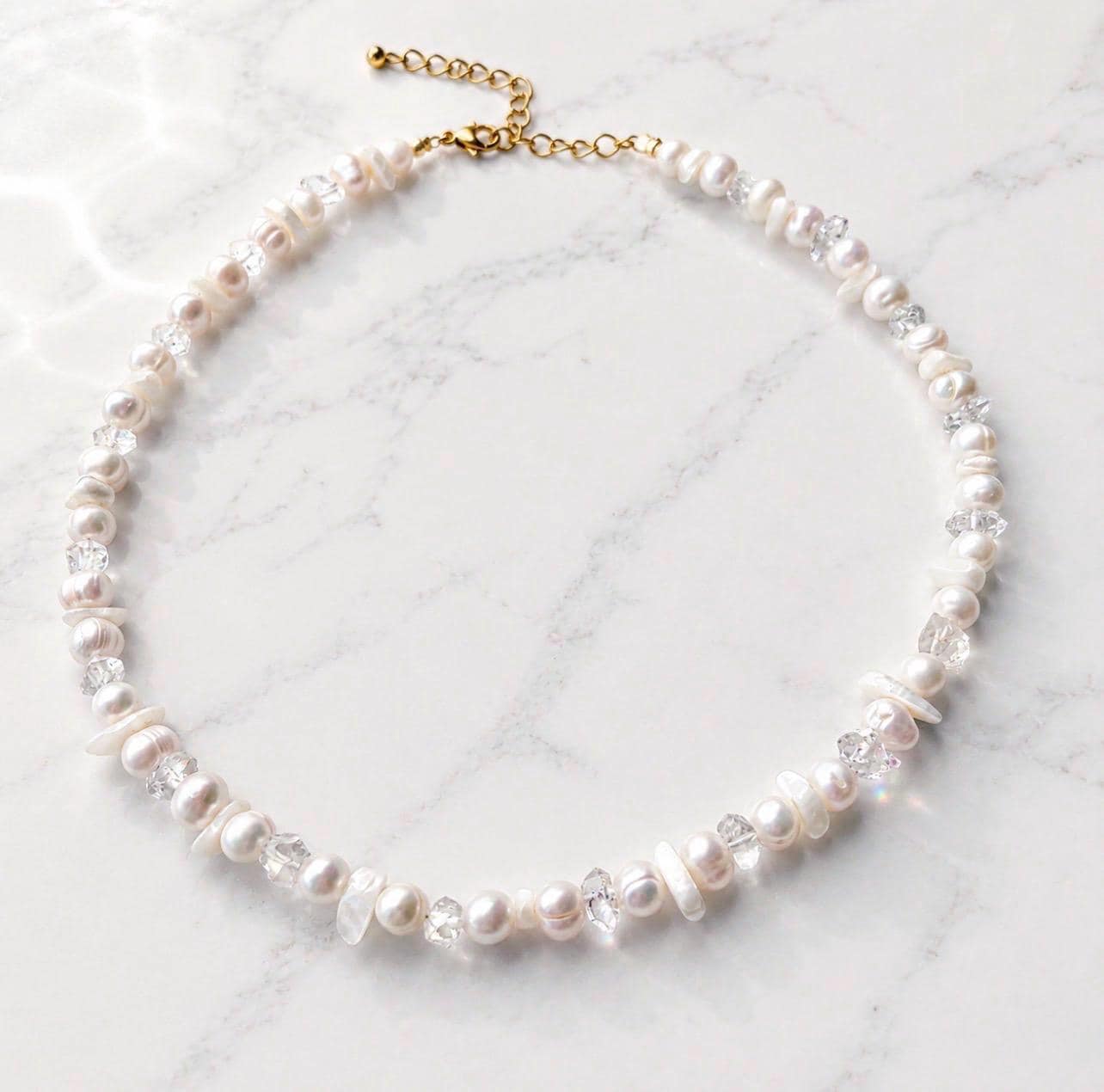 Pearl and Crystal Confetti Choker, Unique Pearl Necklace, Boho Pearl Choker, Layer Choker, Wedding Choker Necklace