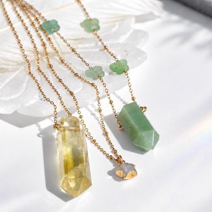 Golden Topaz Double Terminated Crystal Necklace, Citrine Crystal Alternative, Double Point Crystal Pendant, Gold Filled or Sterling Silver