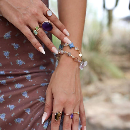 Moonstone Circle Ring, Moonstone Raw Stone, Circle Stone Ring, Big Moonstone Ring, Rainbow Moonstone Ring, Moonstone Copper Ring