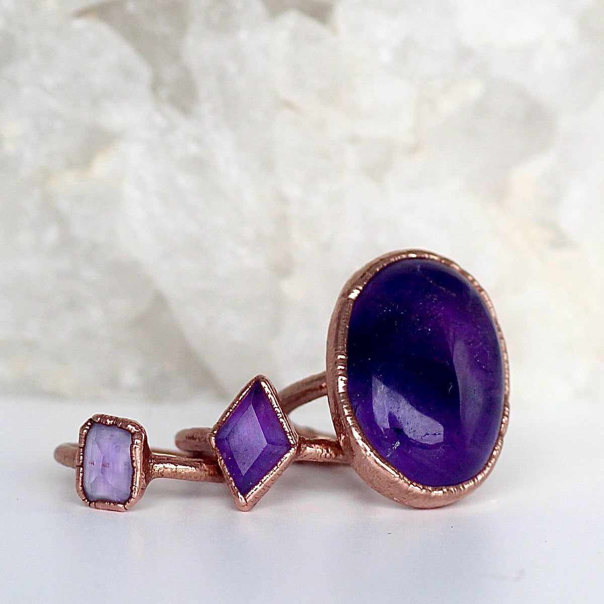 Rectangle Amethyst Crystal Ring, February Birthstone Gift, Cushiom Cut Amethyst Ring, Rectangle Shaped Gemstone, Pale Amethyst Stone