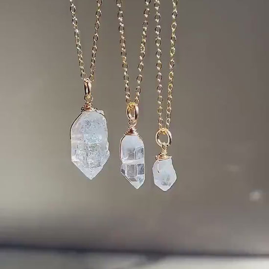 Herkimer Diamond Pendant - Choose Size & Metal: 14K Gold Filled, Silver, or 14k Rose Gold Filled