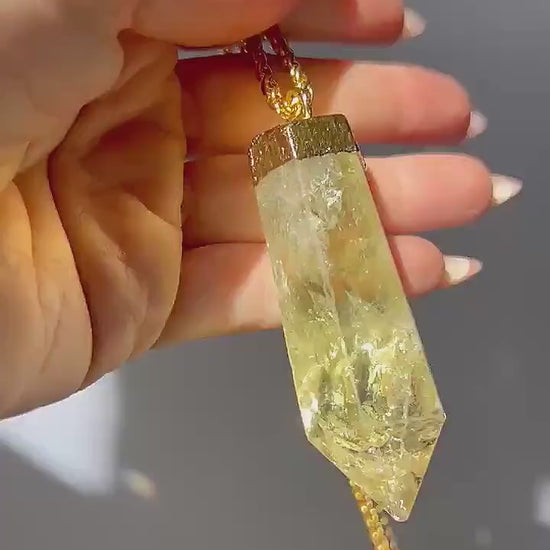 Extra Large Citrine Point Necklace, Huge Citrine Pendant, Citrine Statement Necklace